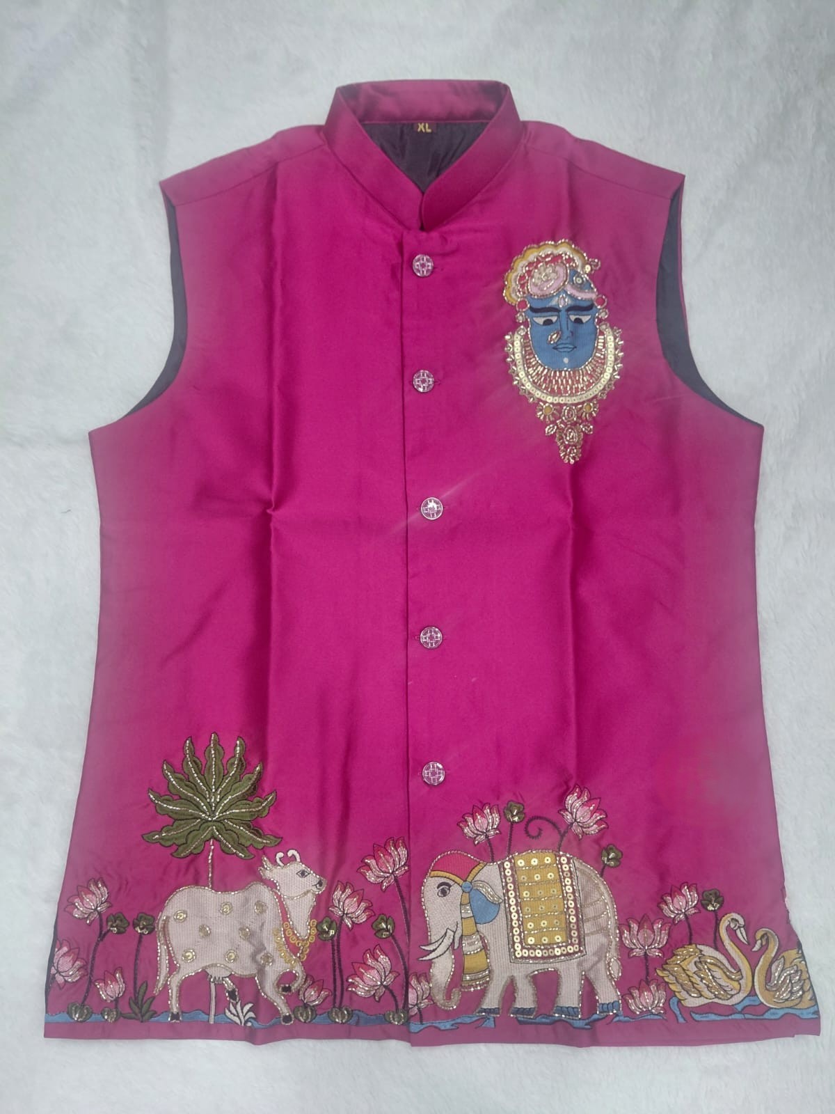 Wedding Wear Designer Malai Satin Koti Set